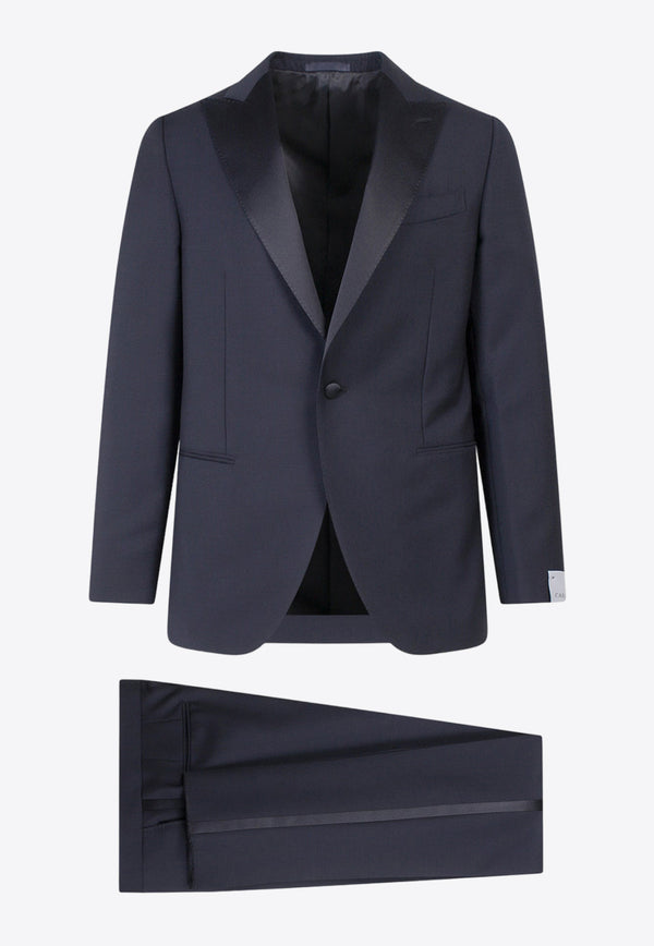 Caruso Single-Breasted Wool-Blend Tuxedo Suit Blue PE0206_0120