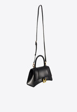 Balenciaga Small Hourglass Leather Top Handle Bag Black 5935461QJ4M_1000