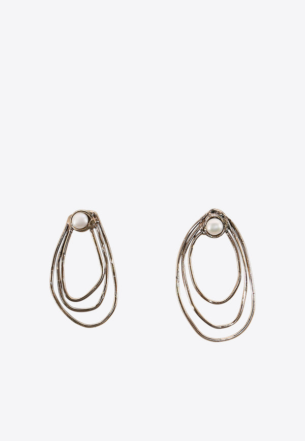 Axum Jewelry Pearl-Detail Hoop Earrings Gold ORE07_BRONZO