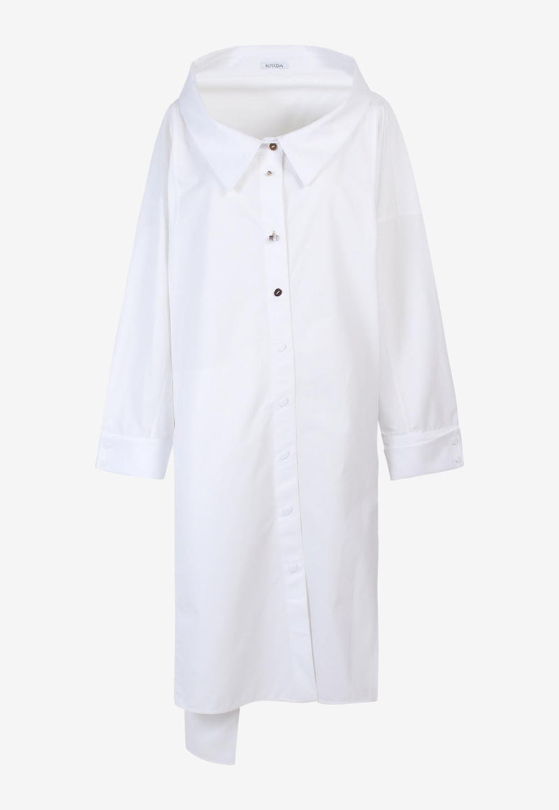 K Krizia Asymmetric Shirt Dress White D00518401_WHITE