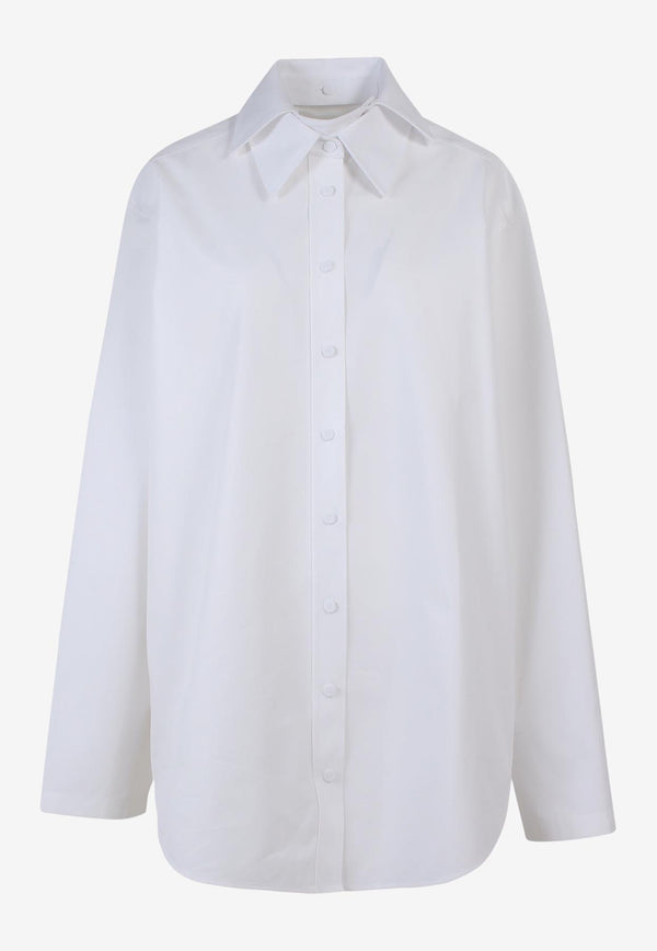 K Krizia Double Collar Long-Sleeved Shirt White SH0218401_WHITE