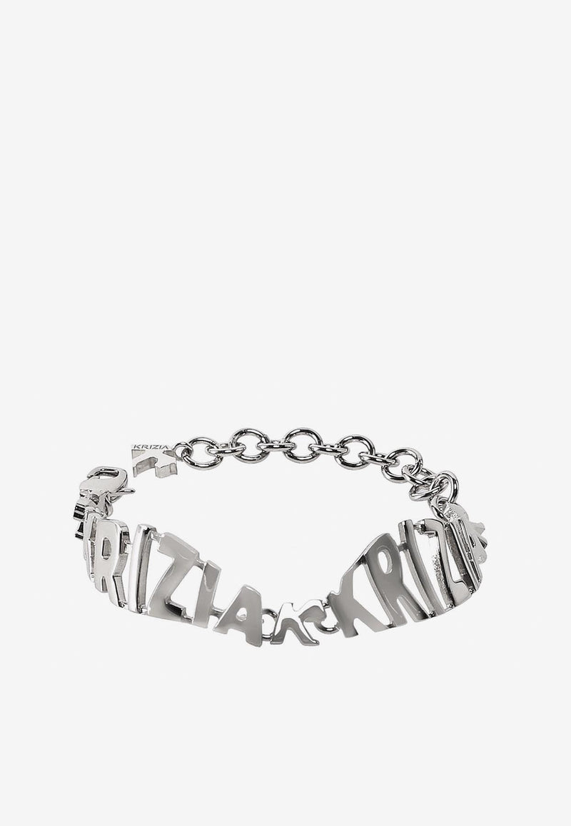 K Krizia Logo Lettering Statement Bracelet Silver J2CX18819_SILVER