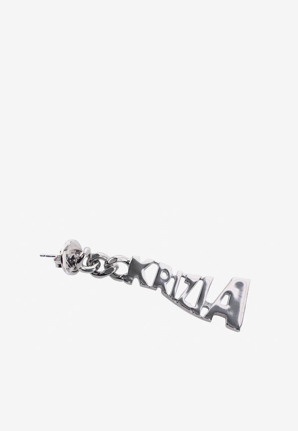 K Krizia Logo Lettering Statement Earrings Silver J2CX1851E_SILVER