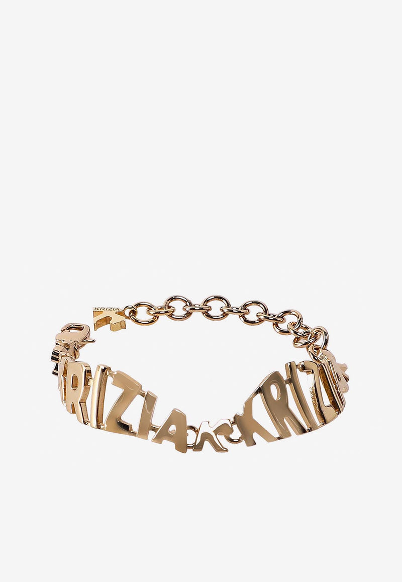 K Krizia Logo Lettering Statement Bracelet Gold J2CX18829_GOLD