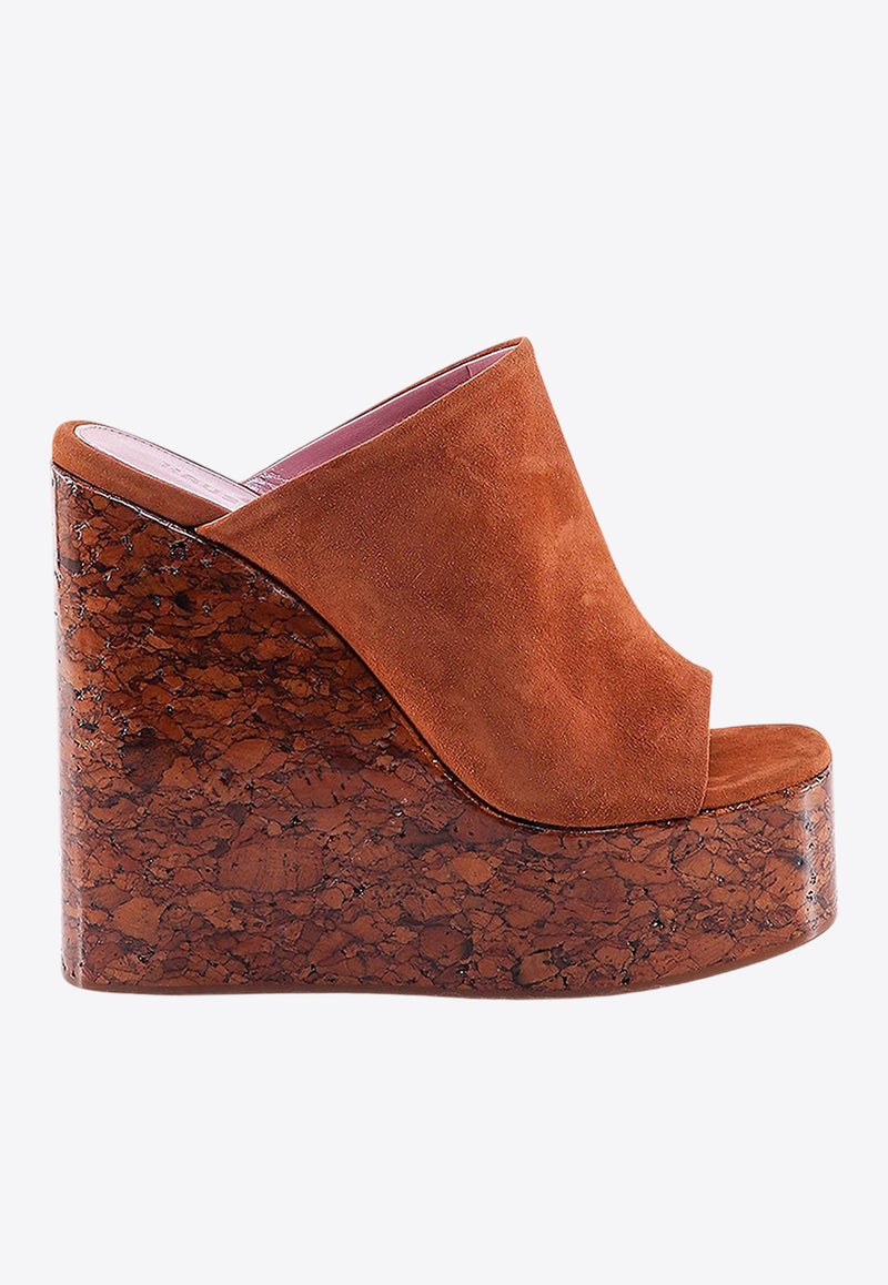 Haus Of Honey 145 Suede Platform Wedge Sandals Brown HW23412_TOBAC