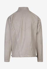 DFOUR Zip-Up Leather Jacket Beige DF807_66