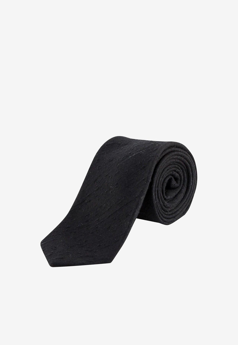 Nicky Milano Jacquard Silk Tie Black ARCH50A_11