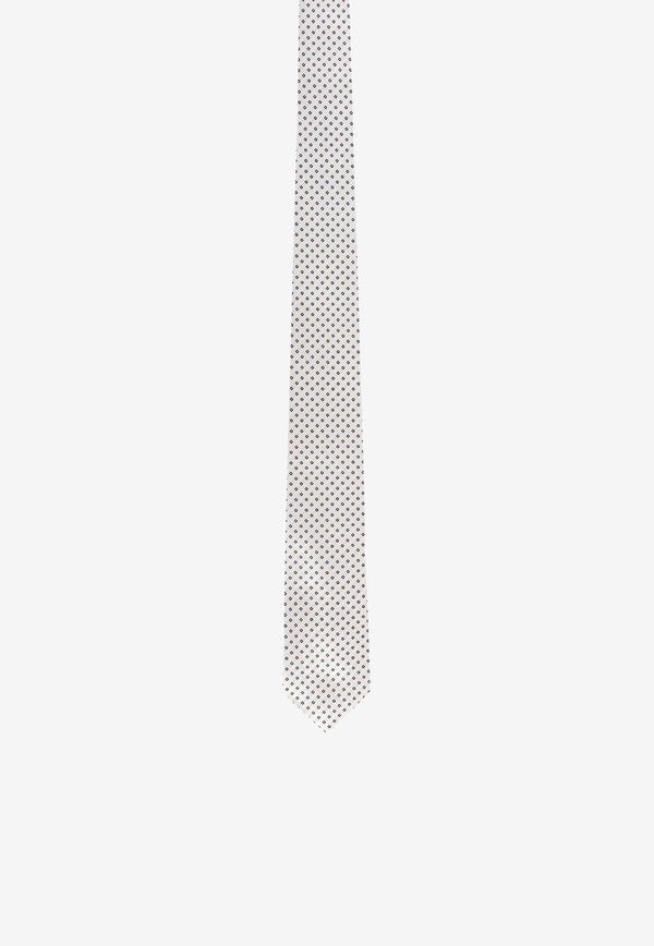 Nicky Milano Pointed Silk Tie White VETOO_2