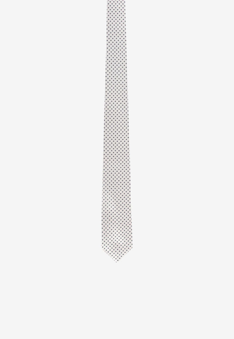 Nicky Milano Pointed Silk Tie White VETOO_2