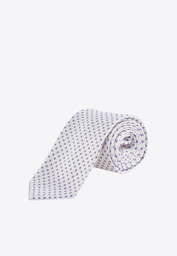 Nicky Milano Patterned Silk Tie White VETOT_2