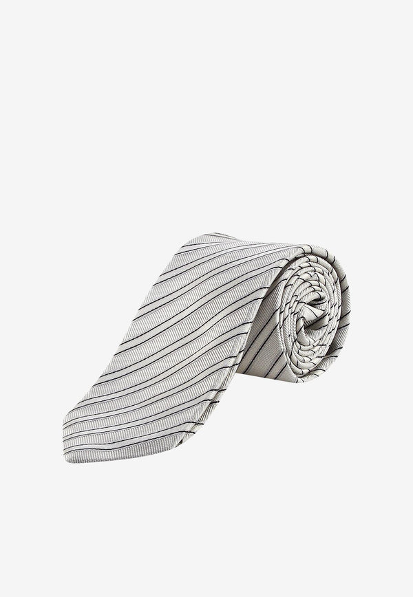 Nicky Milano Striped Silk Tie Gray FRACB_8