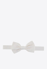 Nicky Milano Silk Bow Tie White FRACEGALLE_2