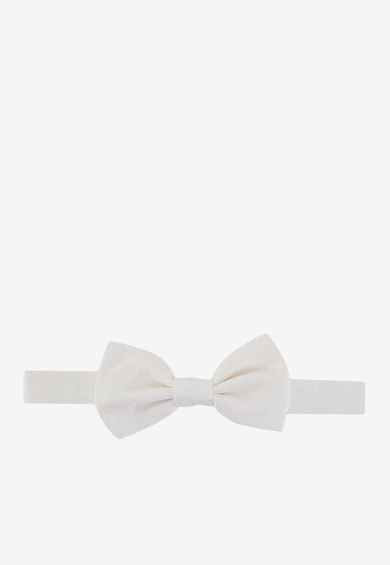 Nicky Milano Silk Bow Tie White FRACEGALLE_2