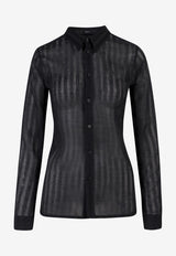 Sapio Embroidered Sheer Shirt Black N16SAPIO_NERO