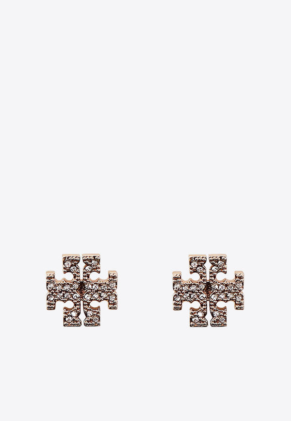 Tory Burch Crystal-Embellished Logo Earrings Gold 53423_783