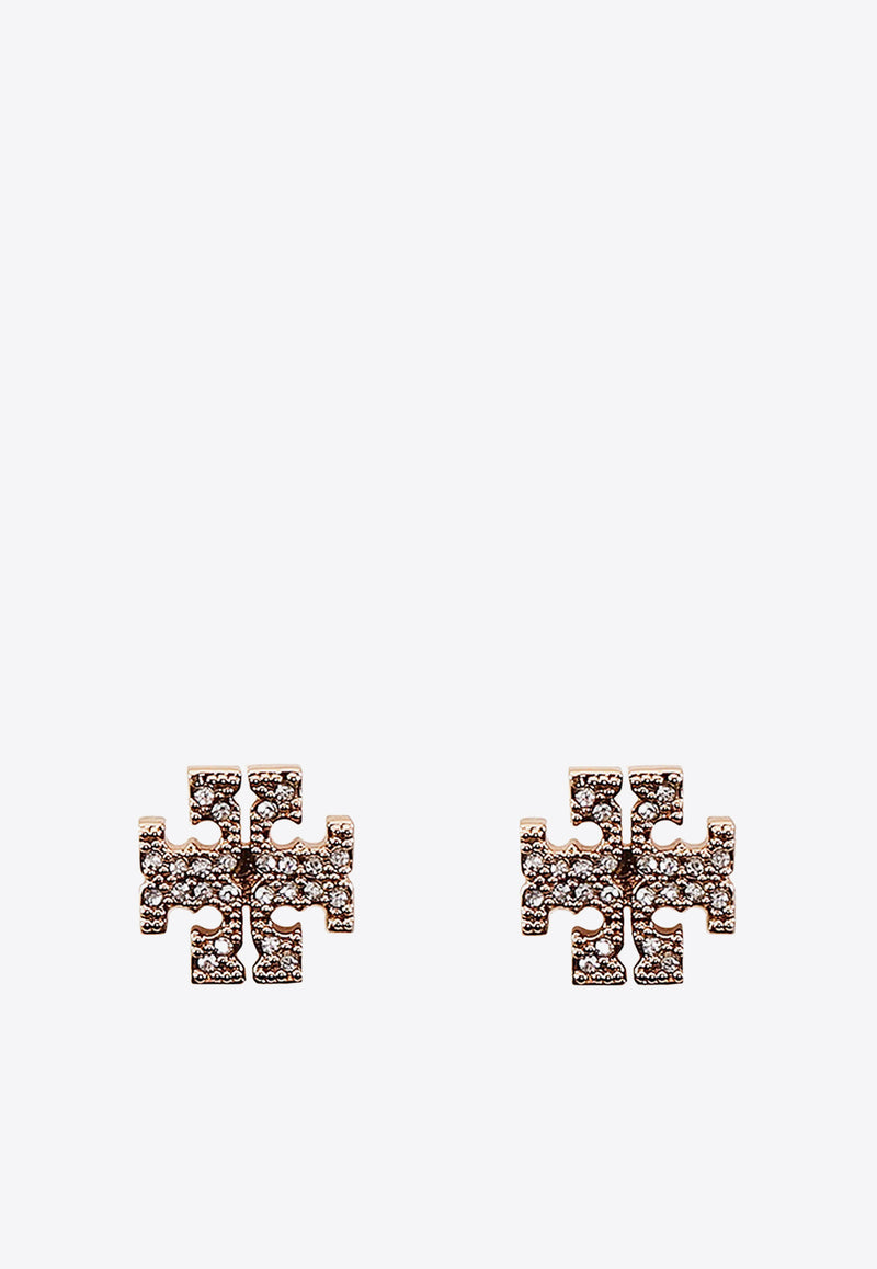 Tory Burch Crystal-Embellished Logo Earrings Gold 53423_783