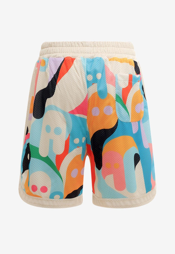 Pharmacy Industry Printed Bermuda Shorts Multicolor PHM433_BIANCO