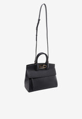 Salvatore Ferragamo Small Studio Leather Top Handle Bag Black 21H159718293_NERO