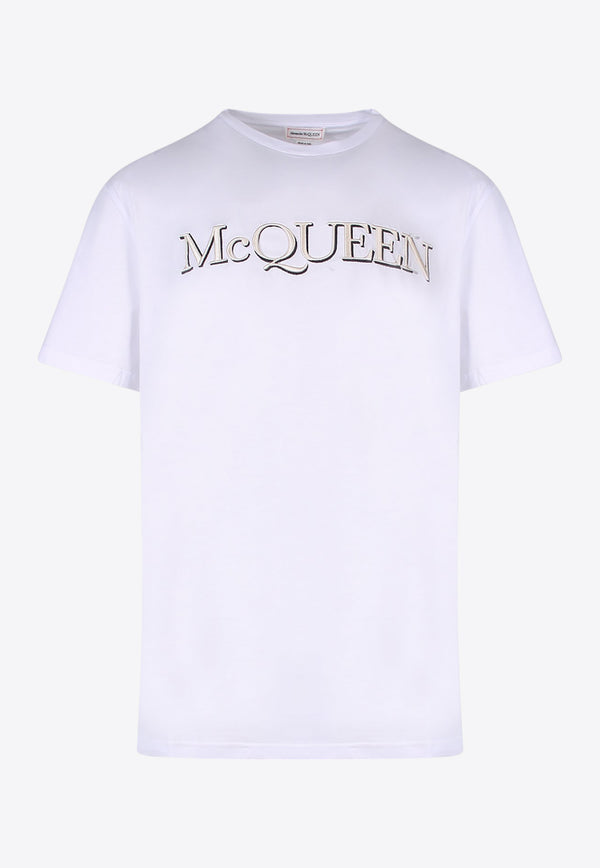 Alexander McQueen Logo Print Crewneck T-shirt White 649876QTZ56_0900