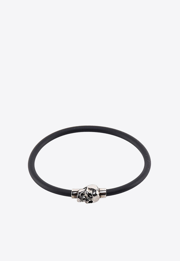 Alexander McQueen Skull-Detail Rubber Cord Bracelet Black 7058461AAIK_8560