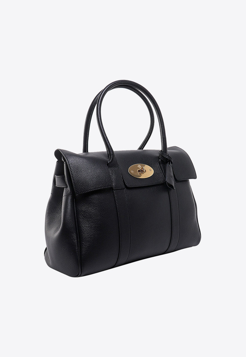 Mulberry Bayswater Grained Leather Tote Bag Black HH2873205_A217
