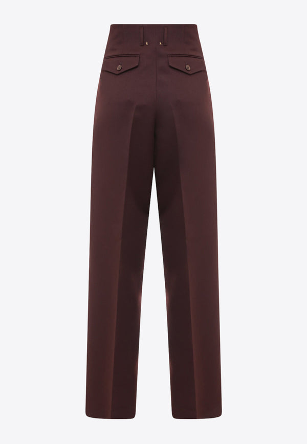 Golden Goose DB Wide-Leg Tailored Pants Brown GWP01203P000694_55429