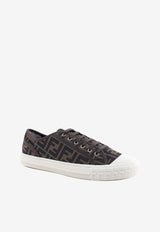 Fendi Domino FF Jacquard Low-Top Sneakers Brown 7E1553AJZX_F0R7V