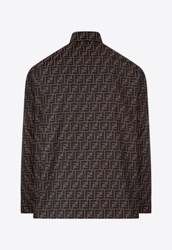 Fendi FF Monogram Long-Sleeved Shirt Brown FW1141A6WJ_F1440