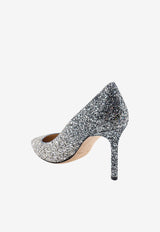 Jimmy Choo Romy 85 Glittered Pumps Silver ROMY85BRE_SILVER