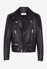 Saint Laurent Zip-Up Leather Biker Jacket Black 484284Y5YA2_1000