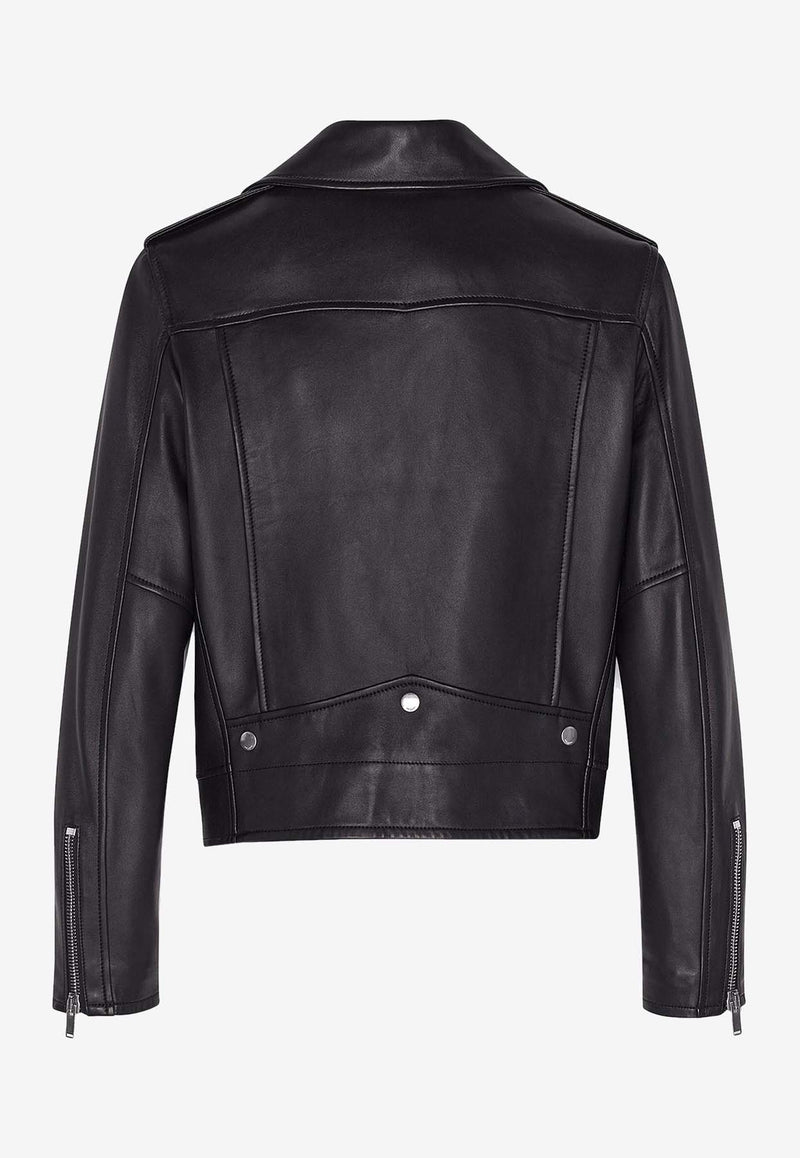 Saint Laurent Zip-Up Leather Biker Jacket Black 484284Y5YA2_1000