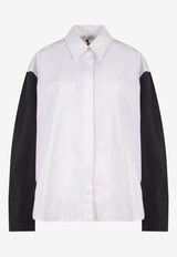 K Krizia Contrasting Sleeves Shirt White J1CX31189_WHITE