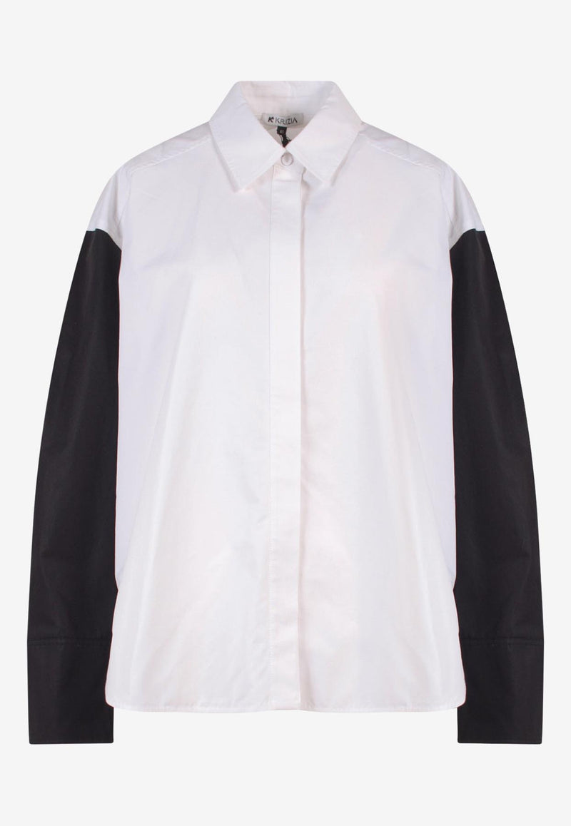 K Krizia Contrasting Sleeves Shirt White J1CX31189_WHITE