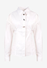 K Krizia Logo Patch Long-Sleeved Shirt White J1CX30159_WHITE