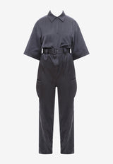 K Krizia Belted Straight Jumpsuit Blue J1CX31975_GREY