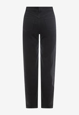 K Krizia Logo Print Straight-Leg Jeans Black J1CX32175_GREY