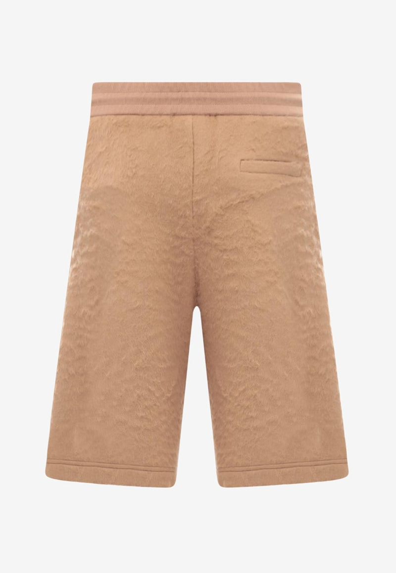 K Krizia Logo Embroidered Bermuda Shorts Brown J1CX40065_OCHRE