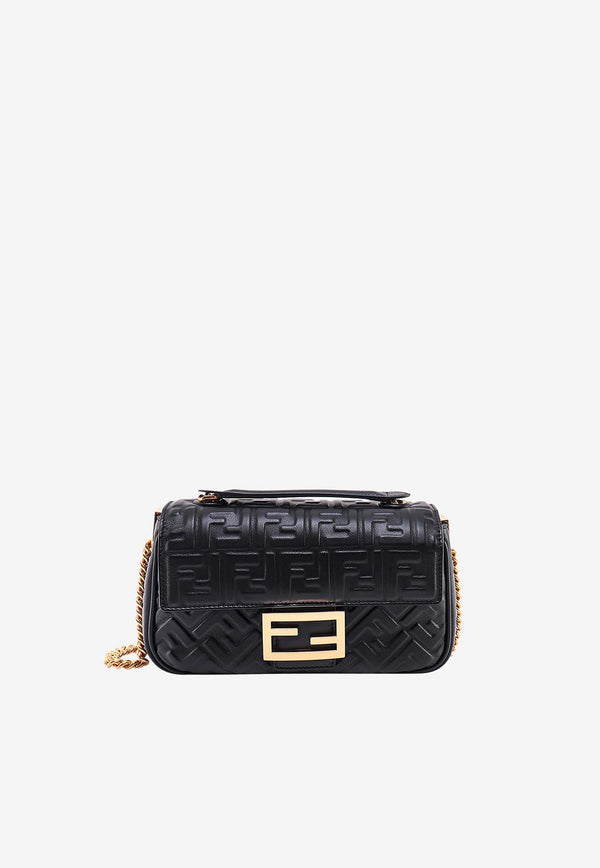 Fendi Medium Baguette Chain Shoulder Bag Black 8BR793AH9C_F1CFJ