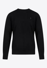 Polo Ralph Lauren Logo Embroidered Wool Sweater Black 710876714_003