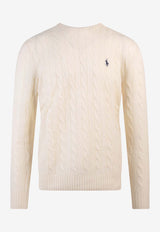 Polo Ralph Lauren Logo Embroidered Cable Knit Sweater Beige 710876762_010