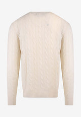 Polo Ralph Lauren Logo Embroidered Cable Knit Sweater Beige 710876762_010