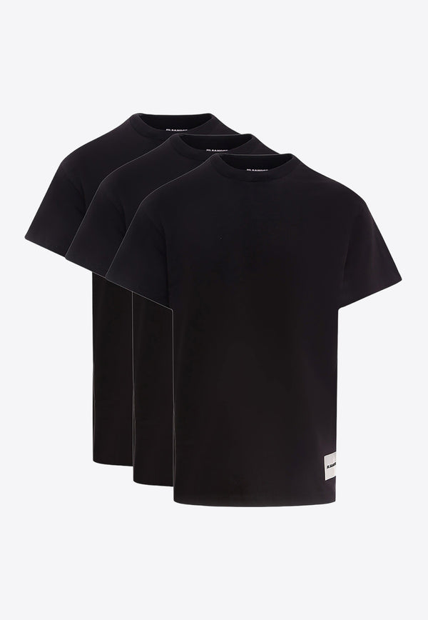 Jil Sander Logo Patch Crewneck T-shirt - Set of 3 Black J47GC0001J45048_001