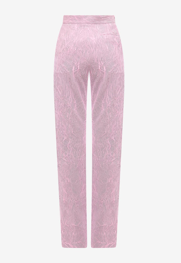 K Krizia Tailored Jacquard Pants Pink 22AK1P002262_PINK