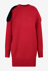 K Krizia Ribbed Wool and Cashmere Dress Red 22AK1KM01IT_RED