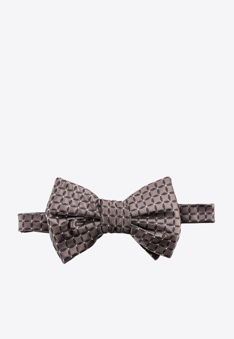 Nicky Milano Silk Patterned Bow Tie Brown BAFFOAGALLE_10