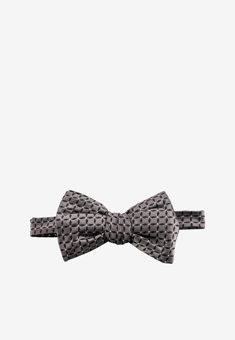 Nicky Milano Silk Patterned Bow Tie Gray BAFFOAGALLE_11