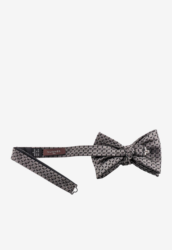 Nicky Milano Silk Patterned Bow Tie Gray BAFFOAGALLE_11