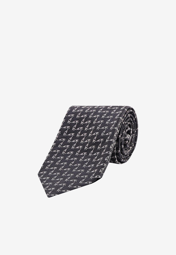 Nicky Milano Patterned Silk Tie Black BAFFOB_9