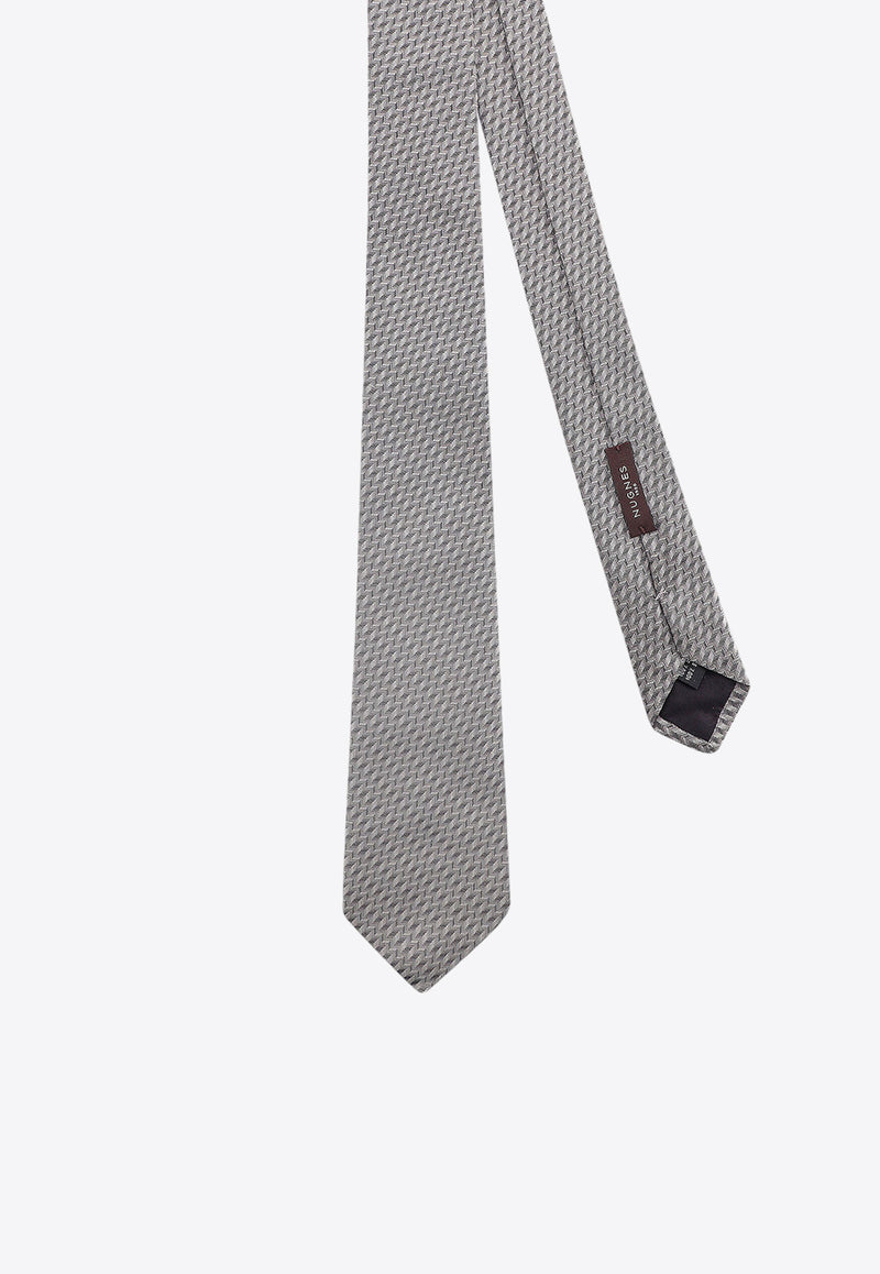 Nicky Milano Patterned Silk Tie Gray FRACL_5