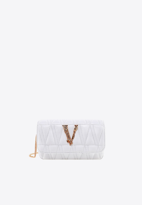Versace Virtus Quilted Leather Crossbody Bag White DBFI002D2NTRT_6W17V